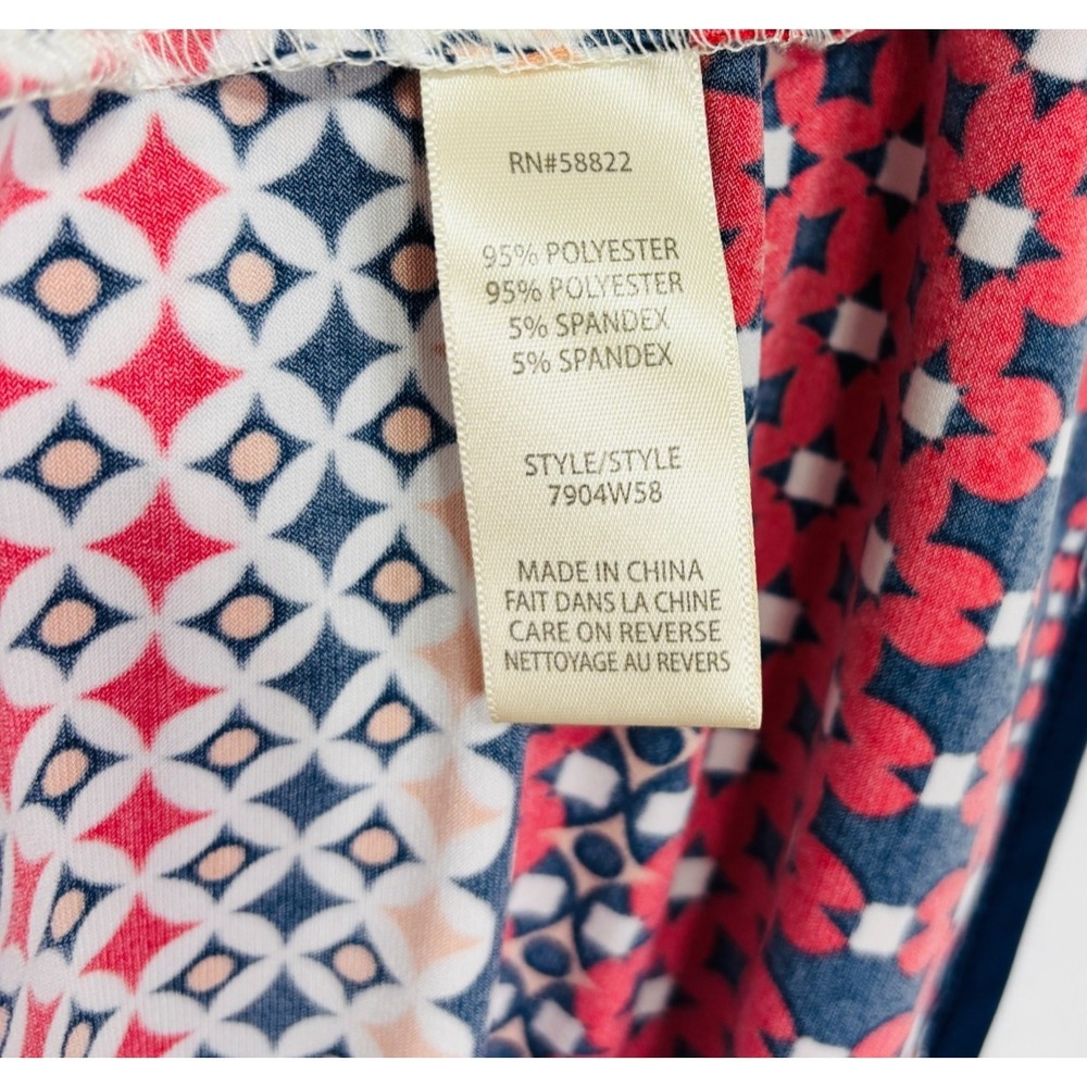 Max Studio Womens A-Line Dress Sz L Multicolor Geometric Career Date Night Retro - Picture 8 of 9